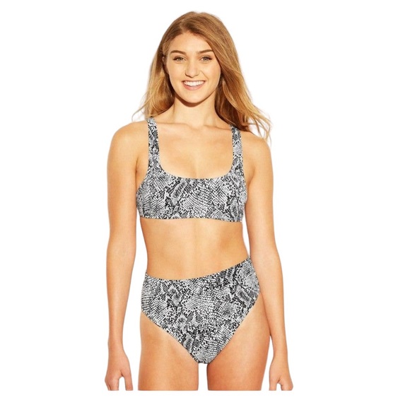 Xhiliration Snakeskin/Python High-Waisted Bikini. Small Bottoms and D/DD Top. - Picture 4 of 9